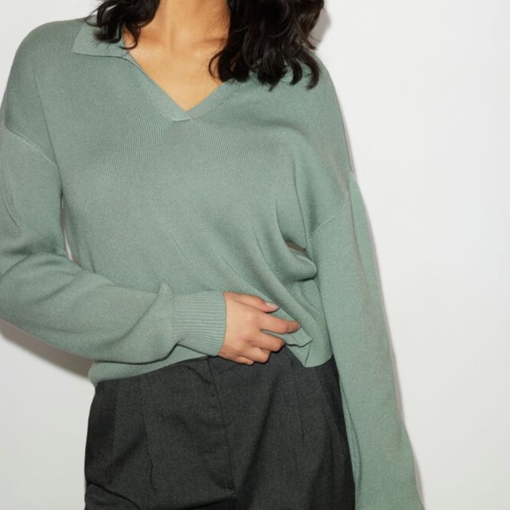 Long sleeve polo top